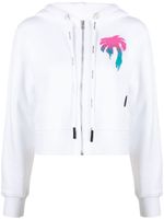 Palm Angels logo-print cotton hoodie - Blanc