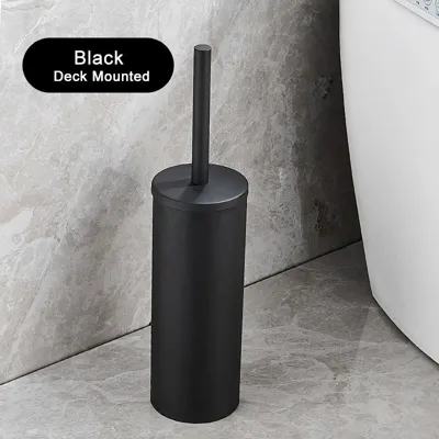 SteelClean Luxe Toiletborstel met Wandhouder - Zwart RVS Design