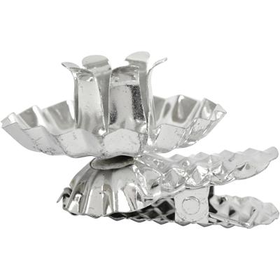 Creativ Company Kaarsenhouder om te klemmen, d 40 mm, verzilverd, 8 stuk/ 1 doos