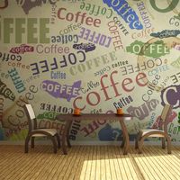 Fotobehang - Koffie op de muur , multi kleur