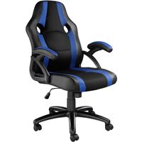 tectake® - Bureaustoel racingstoel gamestoel Benny - zwart/blauw - 403480 - thumbnail