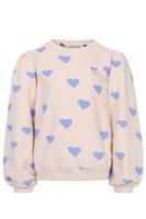 LOOXS Little Zomer sweater meisjes hartjes print - Milkshake beige