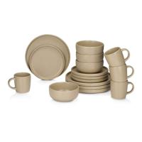 Serviesset Alpina Taupe Keramisch 16 Onderdelen (4 Stuks)