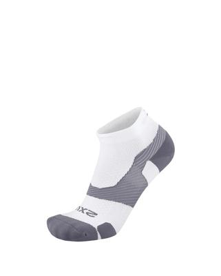 2XU Vectr Light Cushion 1/4 Crew hardloopsokken White/Grey unisex