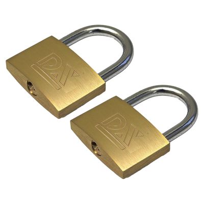 Hangslot met 2 sleutels - 2x - 40 mm - messing - kofferslot Hangslot met 2 sleutels - 2x - 40 mm - messing - kofferslot