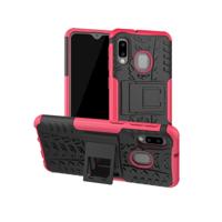 Band textuur TPU + PC schokbestendig geval voor Galaxy A20e/A10e met houder (Orange)