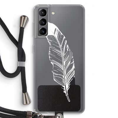 Pluim: Samsung Galaxy S21 Transparant Hoesje met koord