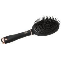 Haarborstel ovaal - zwart/rose - 25 cm - rubber/kunststof   -