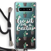 Cactus quote: Samsung Galaxy S10 Plus Transparant Hoesje met koord