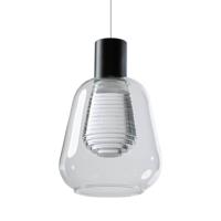 ETH Glazen hanglamp Gary zwart met helder glas 05-HL4523-30H