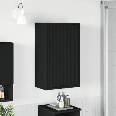 Badkamerkast met opslag Zwart 39 x 23.5 x 65 cm Bewerkt hout