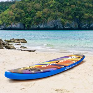 Opblaasbare Paddle Board SUP met Accessoires Verstelbare Pedaal Sta op Paddle Board voor Jeugd & Volwassenen met Zitje Blauw