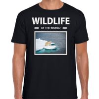 IJsbeer t-shirt met dieren foto wildlife of the world zwart voor heren