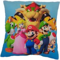Dubbelzijdig kussen - Vierkant - MARIO BROS - Mario en zijn vrienden - Microvezel - 40 x 40 cm