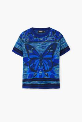 Vlinderprint T-shirt - BLUE - S