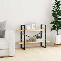 Boekenkast met 2 schappen 100x30x70 cm massief grenenhout - thumbnail