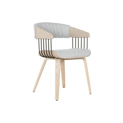 Keukenstoel Home ESPRIT Grijs Polyester Hout 51 x 55 x 76,5 cm