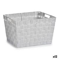 Wasmand Kipit Wit Polyester Stof Vlechten 10 L 35 x 20 x 25 cm 25 x 20 x 35 cm (12 Stuks)