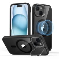 iPhone 15 Classic Hybrid Case with Stash Stand (HaloLock) Clear Black