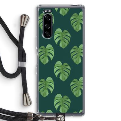 Monstera leaves: Sony Xperia 5 Transparant Hoesje met koord