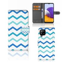 Samsung Galaxy A22 4G | M22 | Telefoon Hoesje | Zigzag Blauw
