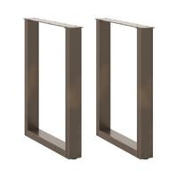 Eettafelpoten 2 st U-vormig 60x(72-73) cm staal naturel