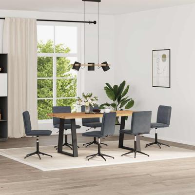 Eetkamerstoelen 6 st fluweel donkergrijs