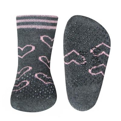 Ewers antislip sokken Krabbelfix Hartjes antraciet-19-22 Ewers antislip sokken Krabbelfix Hartjes antraciet-19-22