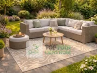 Buitenkleed 180x270cm creme/bruin