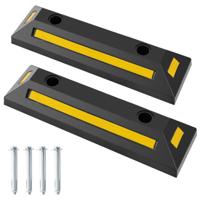 Set van 2 Wielstops voor het Parkeren van Voertuigen Duurzaam en Stevig Rubber Reflecterende Strips voor Autobanden Garages