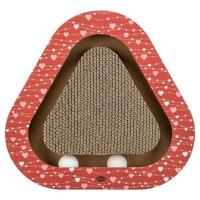 TRIXIE KRABPLANK HARTJES MET BALLEN DRIEHOEKIG KARTON ROOD