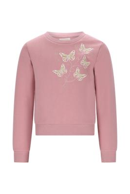 Le Chic winter sweater meisjes - roze - Odette - vlinders
