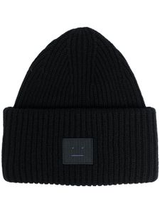 Acne Studios bonnet à détail de patch - Noir