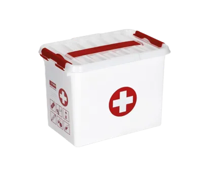 Sunware Q-line EHBO doos met inzet 9L wit rood