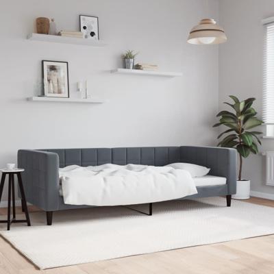 Slaapbank 90x190 cm fluweel donkergrijs