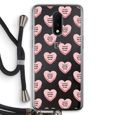 Chicks before dicks: OnePlus 7 Transparant Hoesje met koord