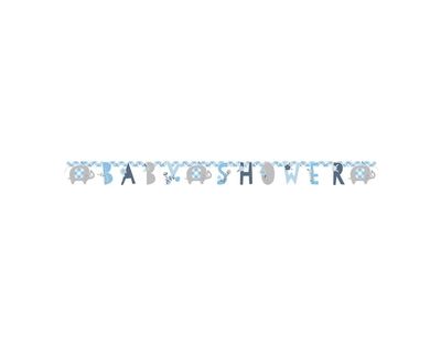 Letterslinger Babyshower Olifant Blauw (160cm)