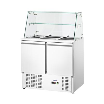 Koelvitrine - met glazen blad - Royal Catering - 240 L - voor 7 GN bakken - 90 x 70 cm