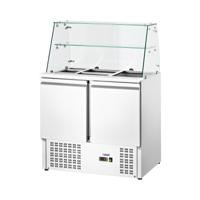 Koelvitrine - met glazen blad - Royal Catering - 240 L - voor 7 GN bakken - 90 x 70 cm