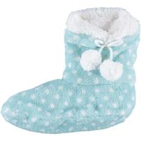 Apollo Hoge sloffen/pantoffels stippenprint - voor kinderen - lichtblauw - maat 28-30