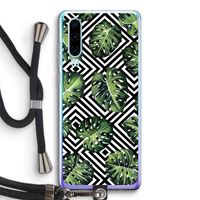 Geometrische jungle: Huawei P30 Transparant Hoesje met koord