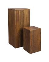 Dutchbone Plantenstandaard 'Ribble' Mangohout, Set van 2 stuks