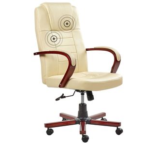 Beliani DIAMOND - Directeursstoel-Beige-Leer
