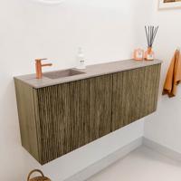 Toiletmeubel Mondiaz Joya Dlux | 111.6 cm | Meubelkleur Dusk | Faye wastafel Saba Wasbak Links | 1 kraangat
