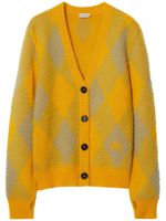 Burberry Argyle patterned-jacquard wool cardigan - Orange - thumbnail