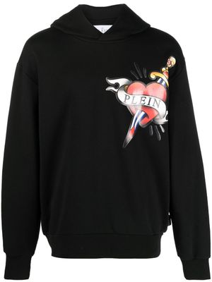 Philipp Plein hoodie cœur & dagger - Noir