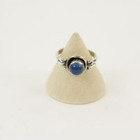 Zilveren Ring met Blauwe Onyx Maat 18,5 (Sterling Zilver 925)