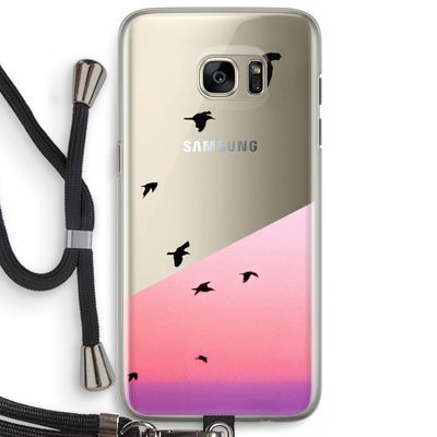 Fly away: Samsung Galaxy S7 Edge Transparant Hoesje met koord