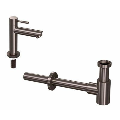 INK 1B Fonteinkraanset - staande Fonteinkraan - laag - designSifon - Metal black 9902434
