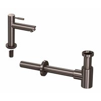 INK 1B Fonteinkraanset - staande Fonteinkraan - laag - designSifon - Metal black 9902434